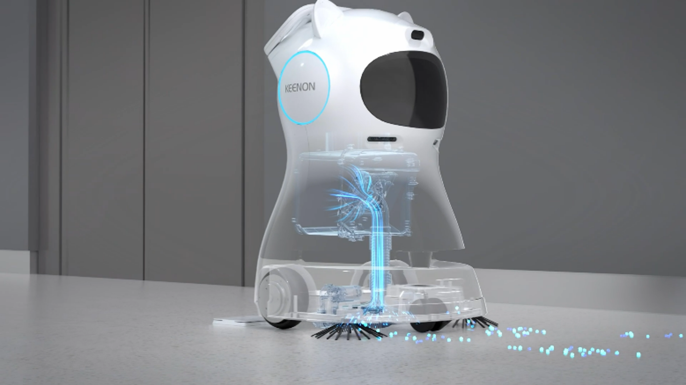 清掃ロボットが床を清掃している様子